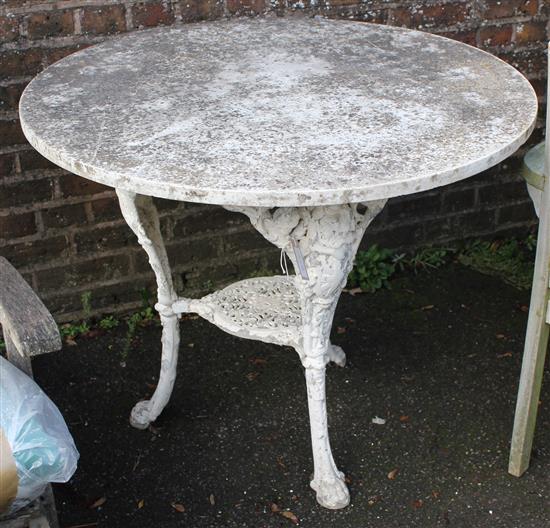 Circular marble top table